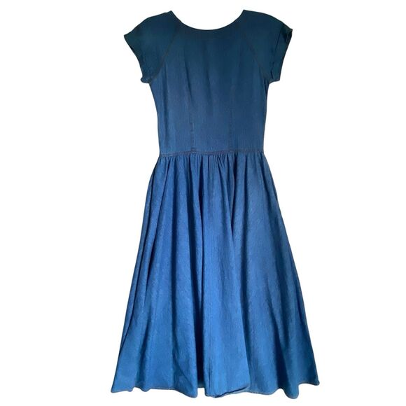 Denim Button-Down Midi Dress - Picture 2 of 8